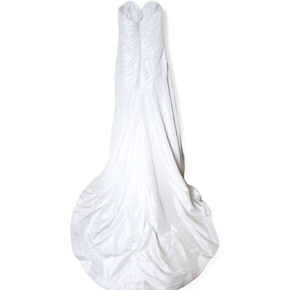 Cosmobella Sweetheart Pleated Strapless Wedding Dress White Size 2 - Picture 2 of 15